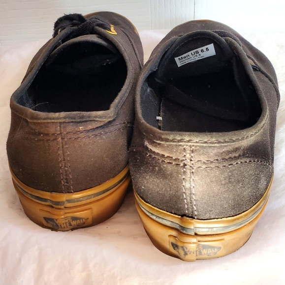 Black/Gold Lace-Up Van's Sneakers - Picture 4 of 4